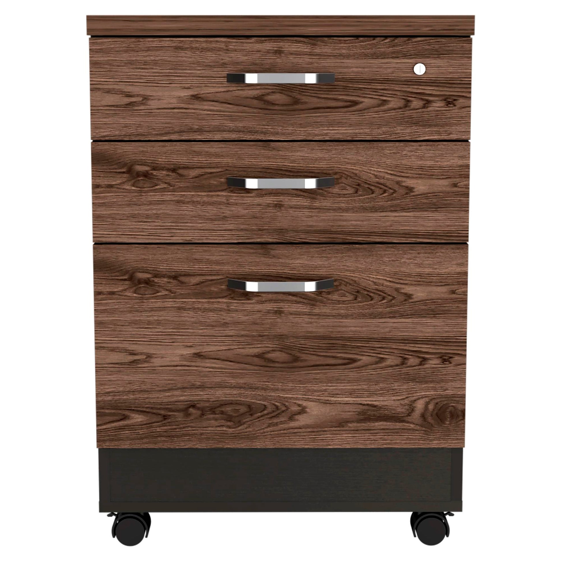 Archivador Home Office 3 Cajones Bajo Rta Wengue Milan