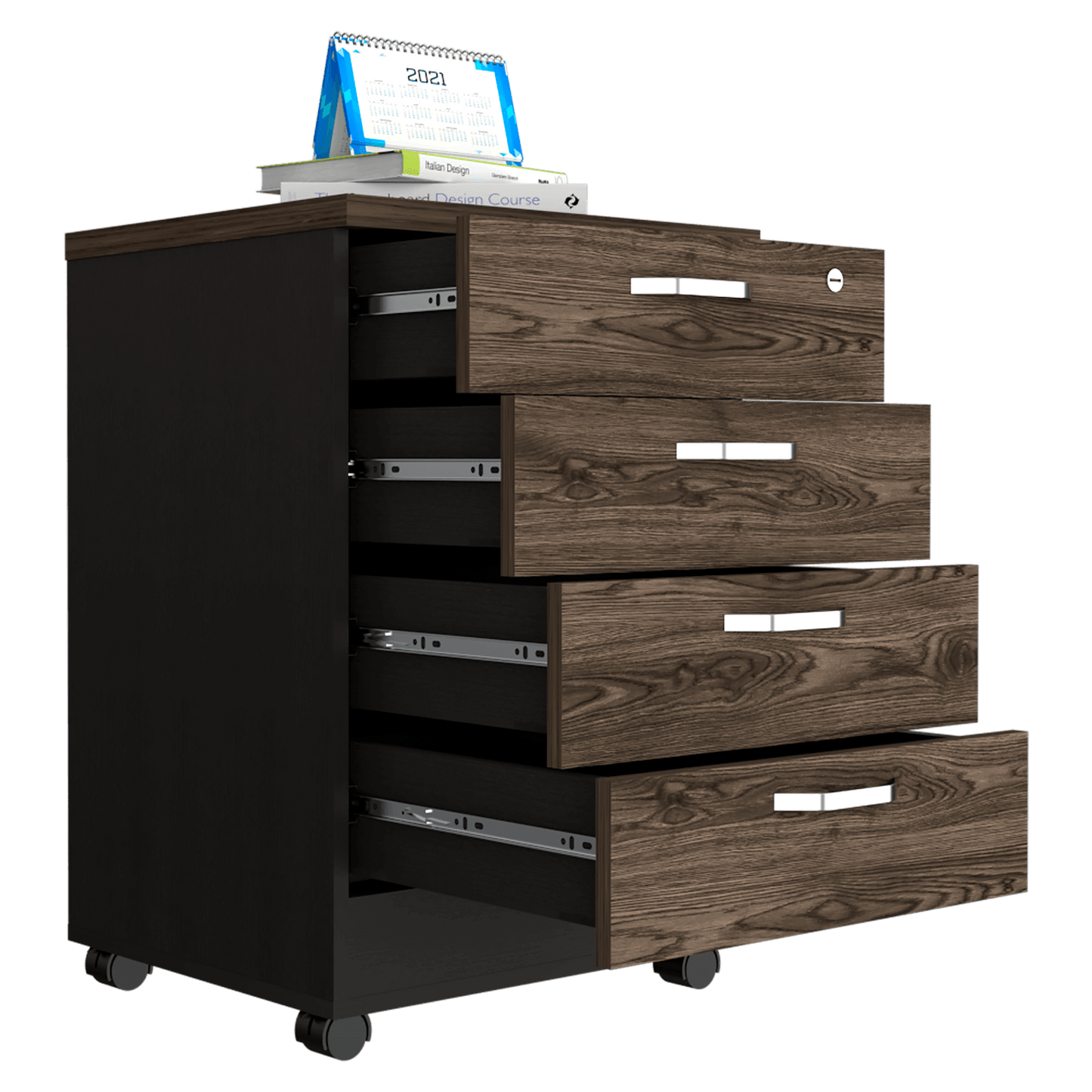 Archivador Home Office 4 Cajones Rta Wengue Milan