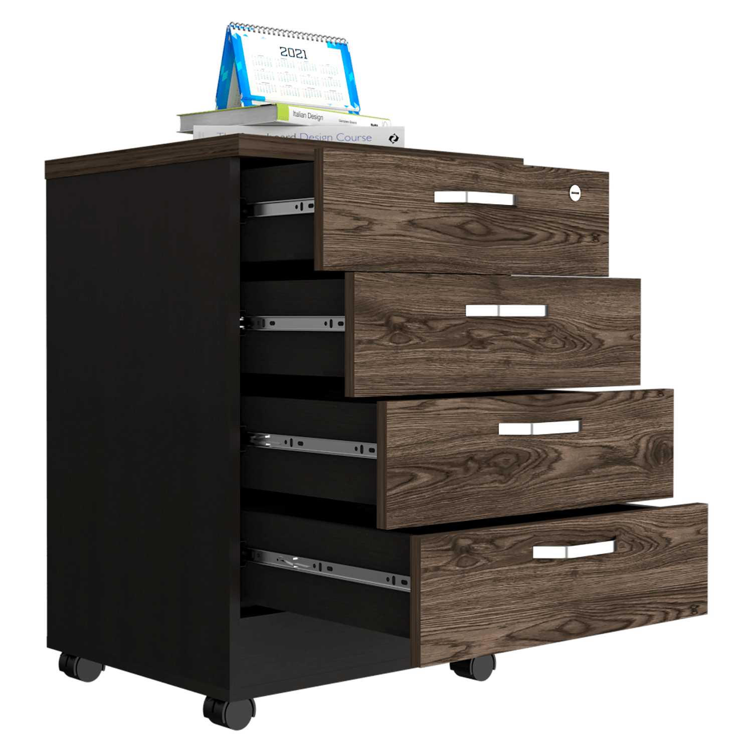 Archivador Home Office 4 Cajones Rta Wengue Milan