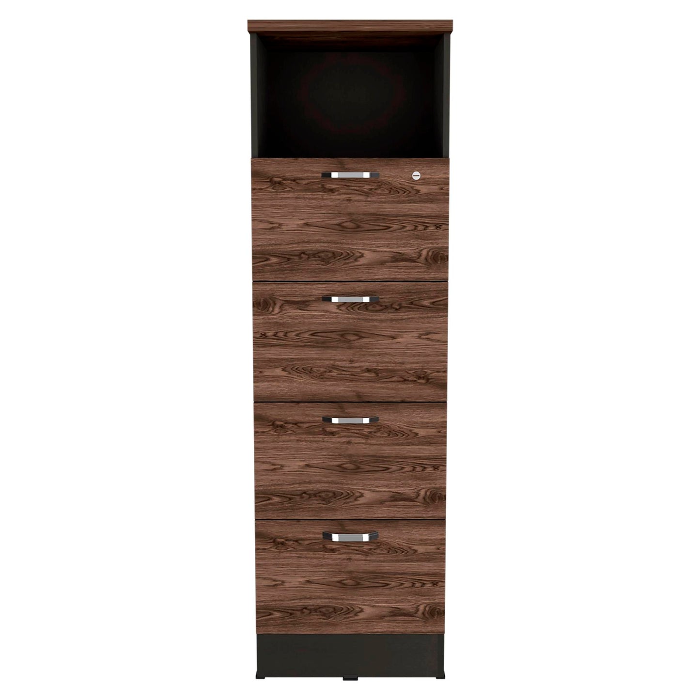 Archivador Home Office 4 Cajones + Repisa Rta Wengue Milan