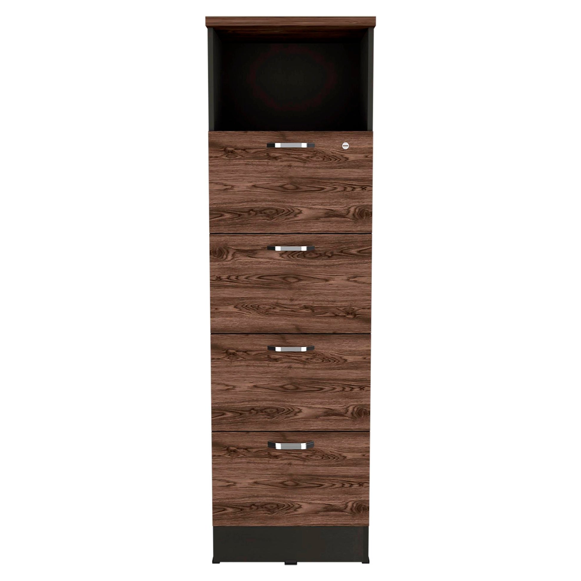 Archivador Home Office 4 Cajones + Repisa Rta Wengue Milan
