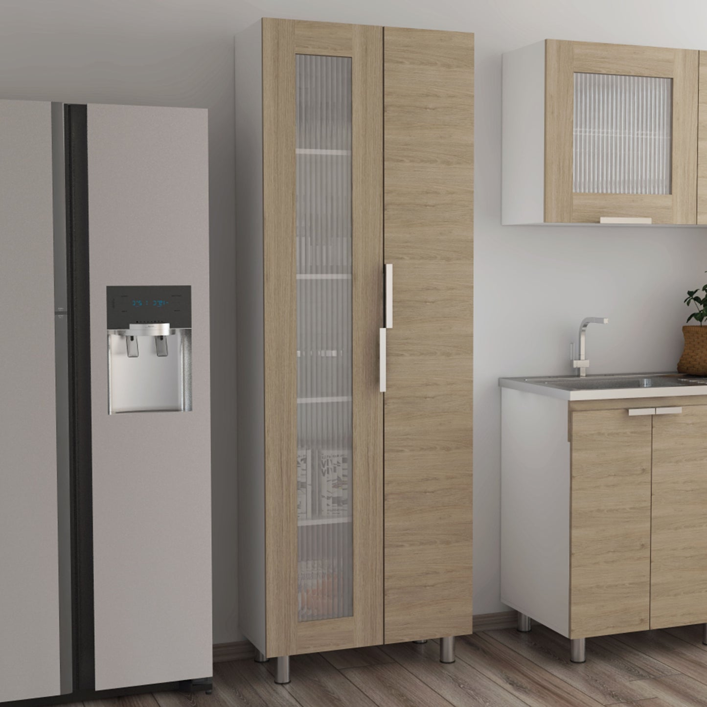 Mueble Alacena Fendi Rta Blanco + Rovere