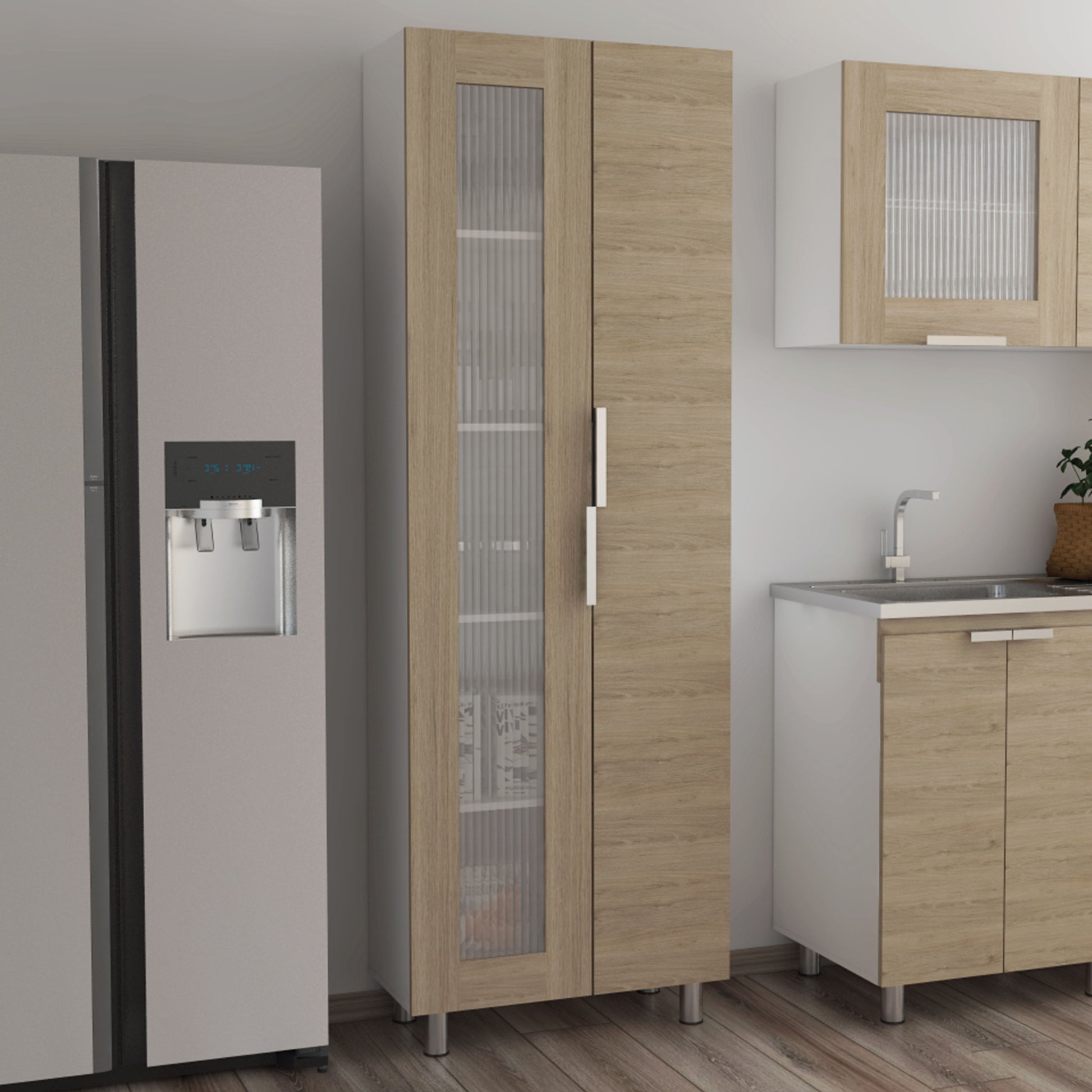 Mueble Alacena Fendi Rta Blanco + Rovere