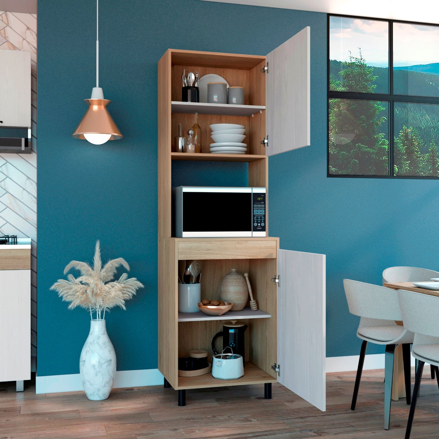 Alacena Kitchen 60 Gante 198X60 Rta Rovere Niebla