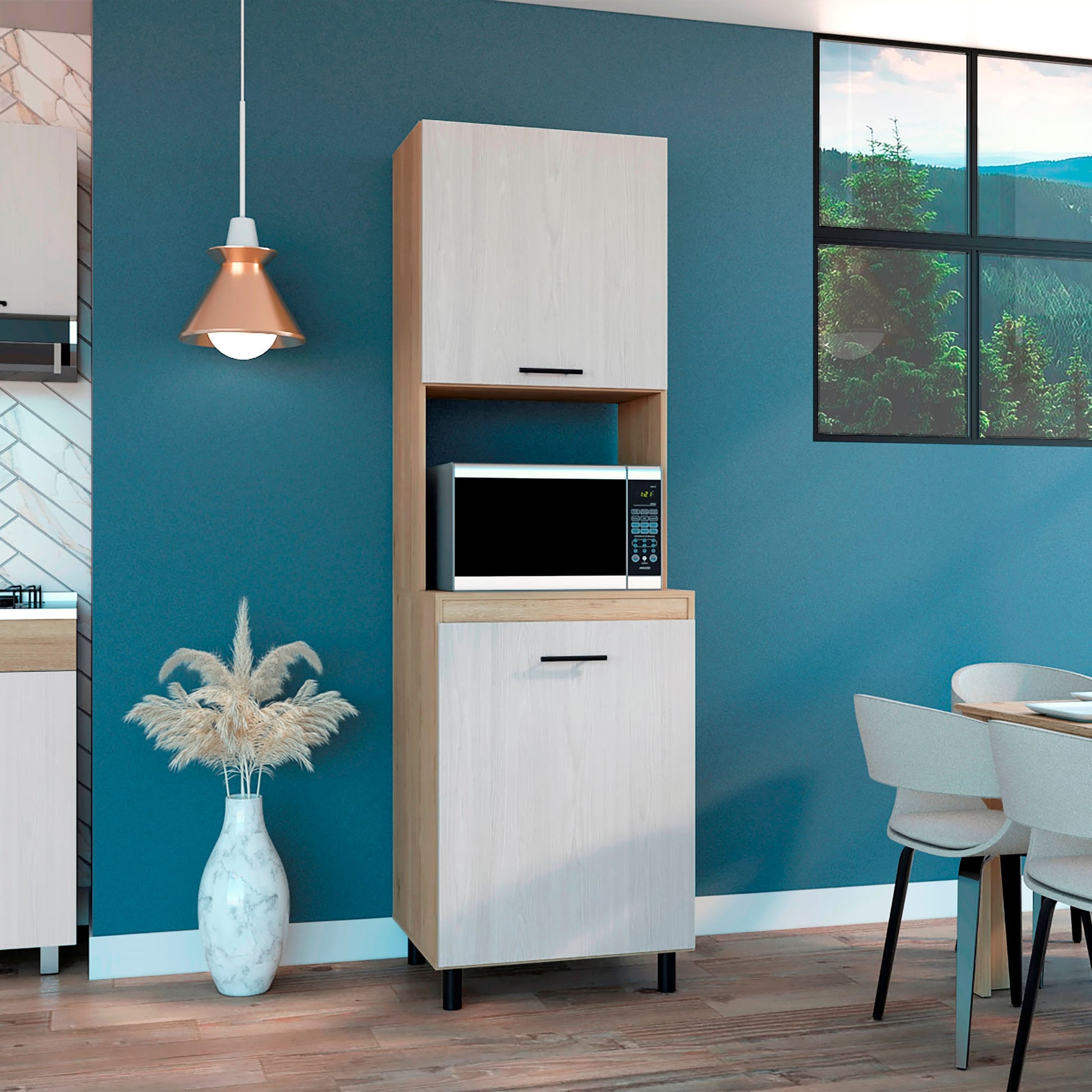 Alacena Kitchen 60 Gante 198X60 Rta Rovere Niebla
