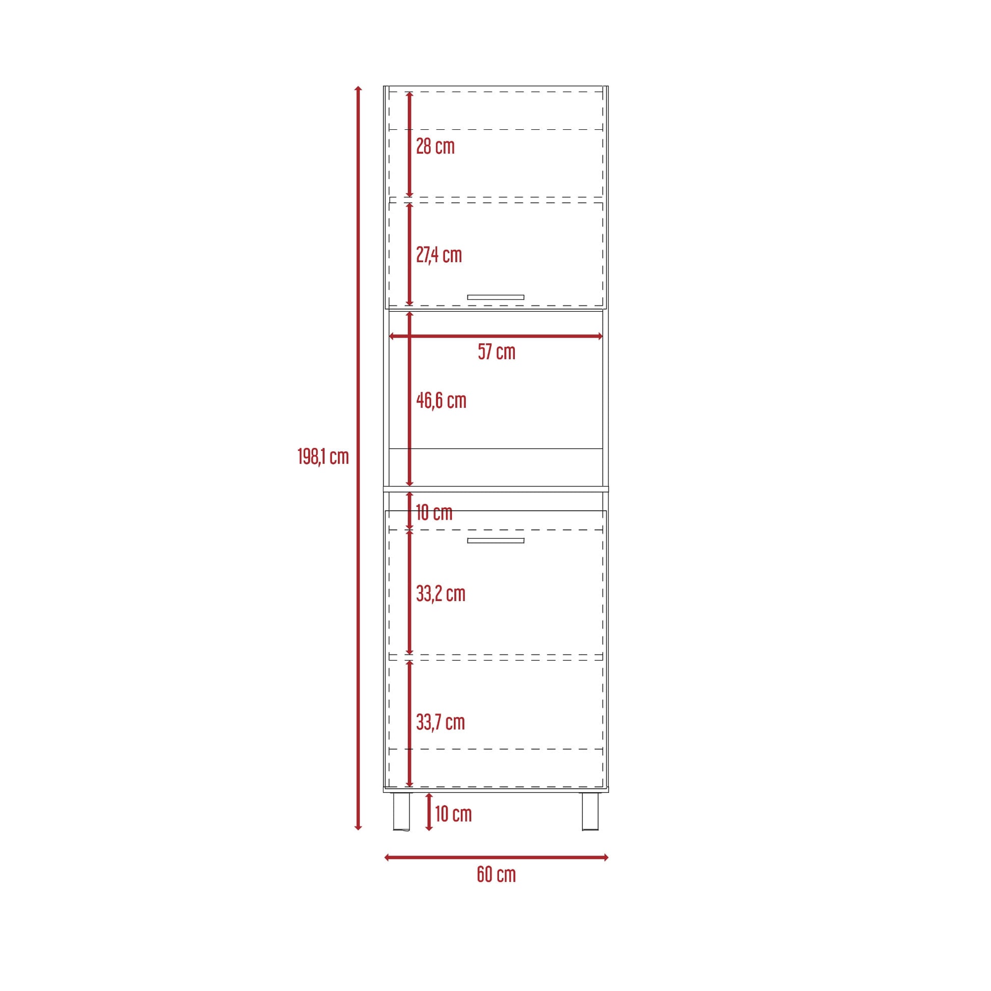 Alacena Kitchen 60 Gante 198X60 Rta Rovere Niebla