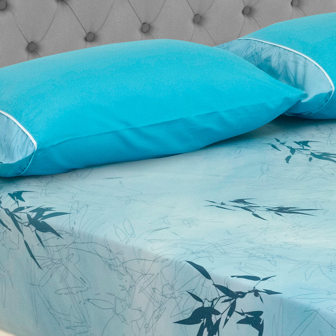 Sabana Ajustable Linea Barcelona Fondo Aguamarina Suave