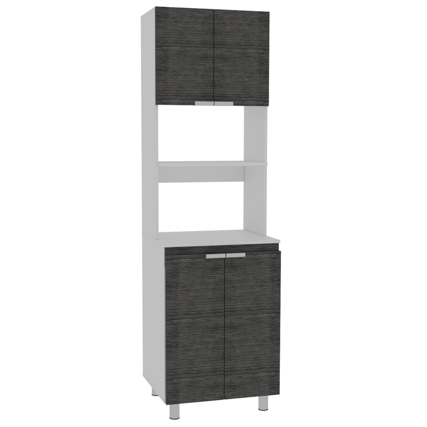 Mueble Microondas Fendi Rta Blanco + Roble Gris