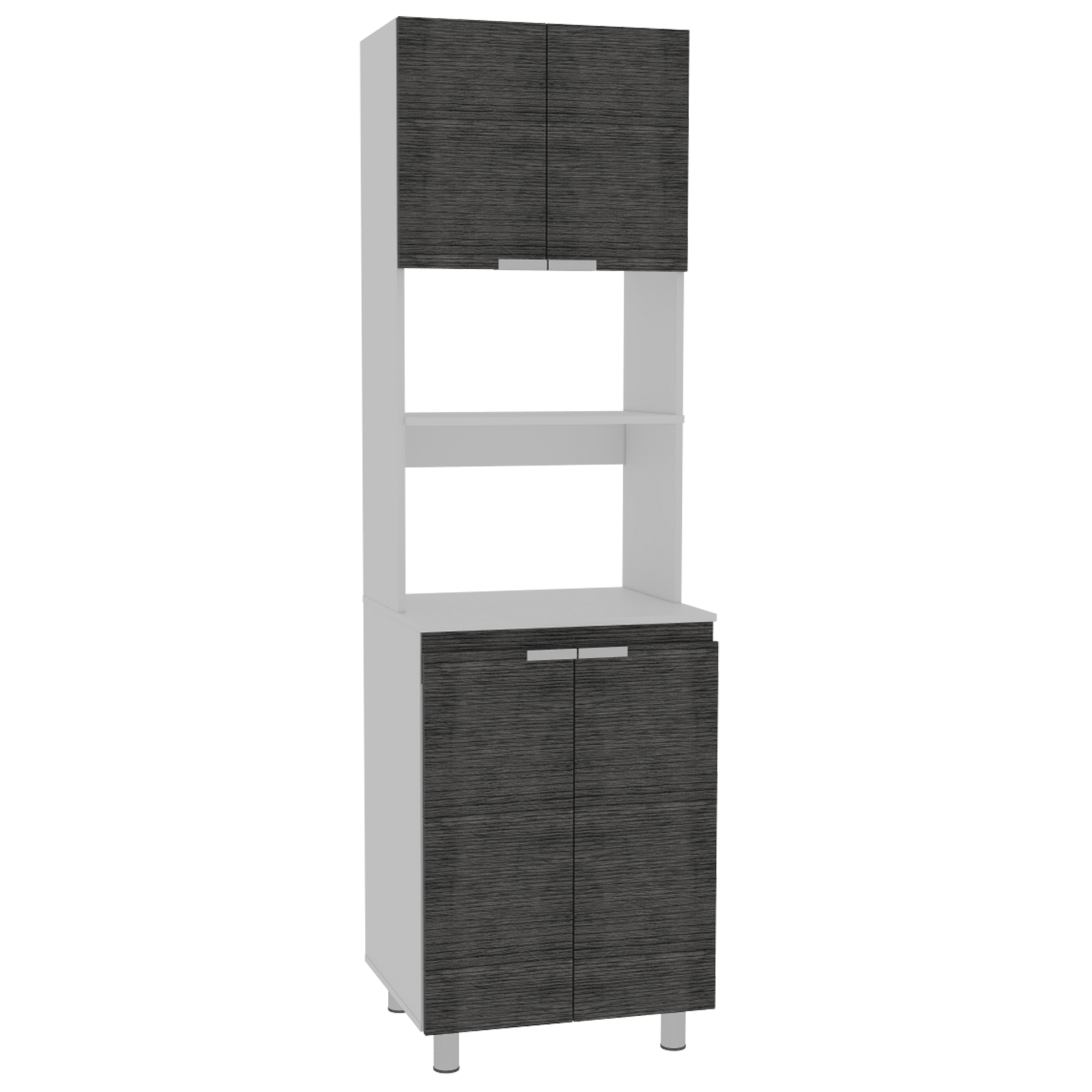 Mueble Microondas Fendi Rta Blanco + Roble Gris