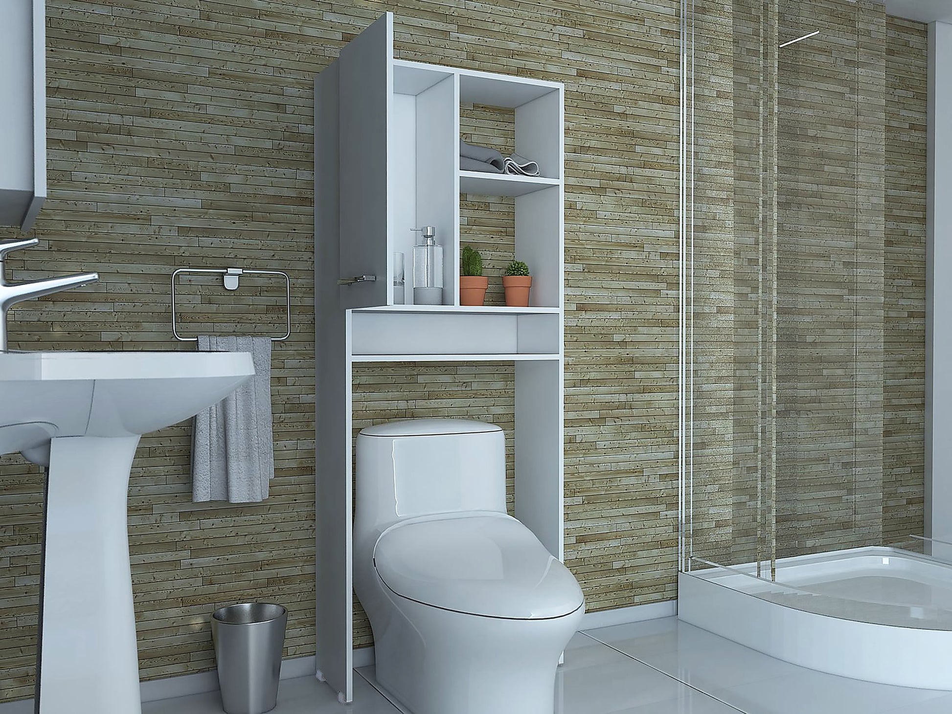 Ahorrador De Espacio Baño Shangai Rta Blanco