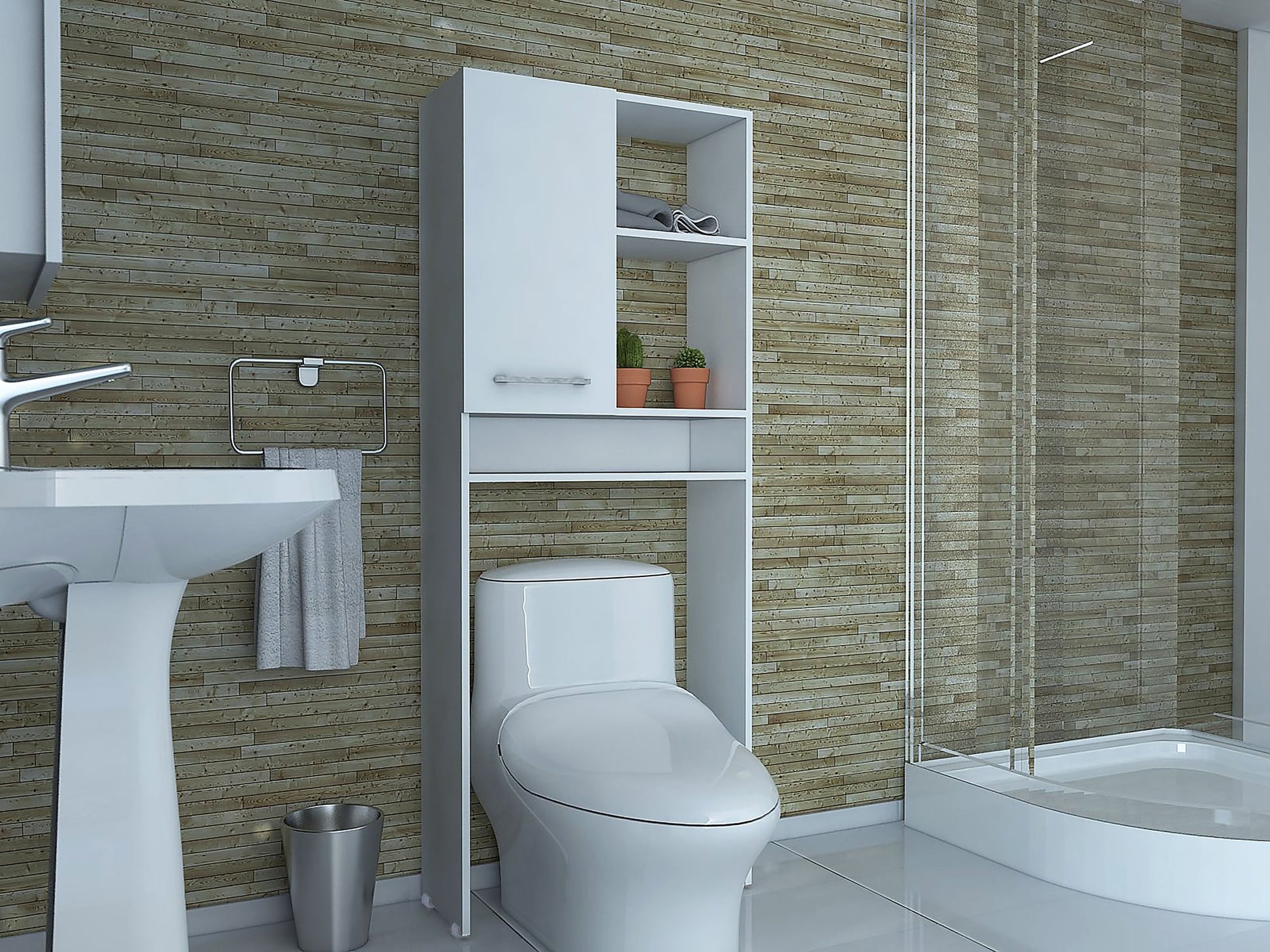 Ahorrador De Espacio Baño Shangai Rta Blanco