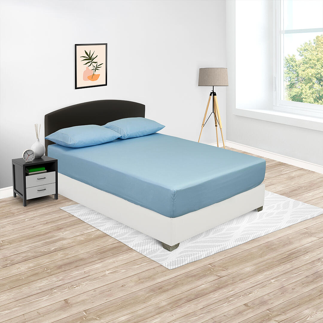 Sábana Ajustable Línea Basicos Azul Claro Práctica