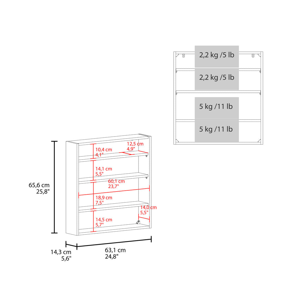 Botiquin Doble Puerta 65X63X14 Rta Blanco Zf
