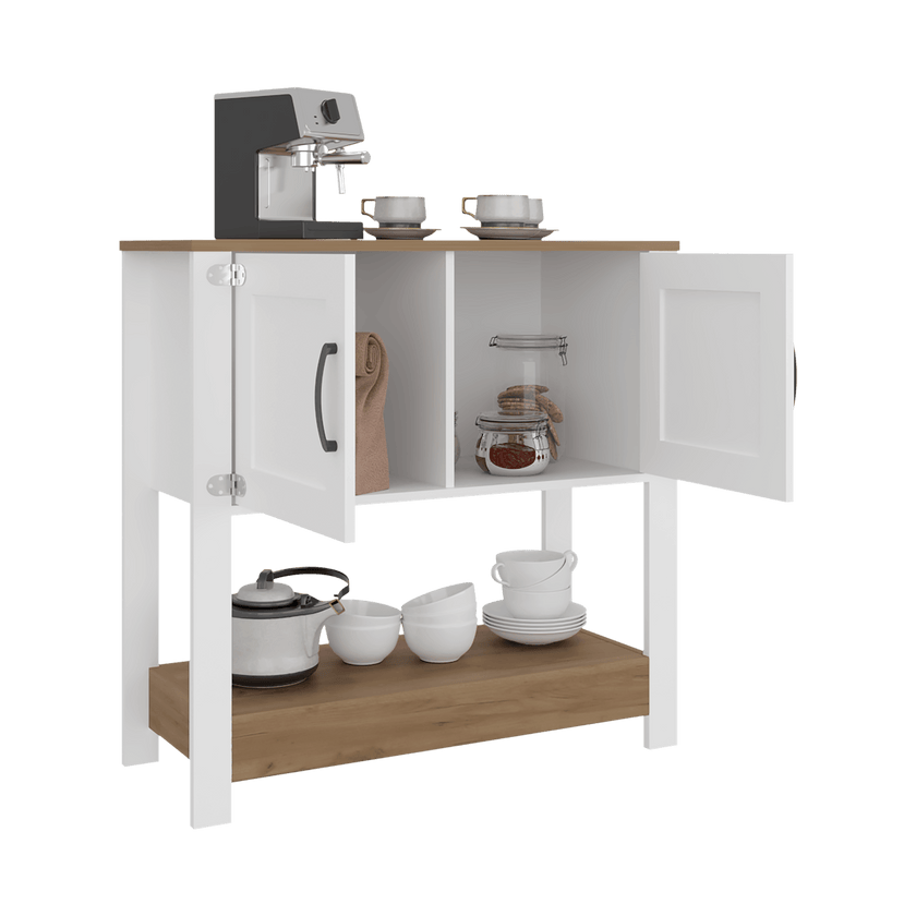 Estación De Café Latte 88X89X36 Rta Blanco Fresno Zf