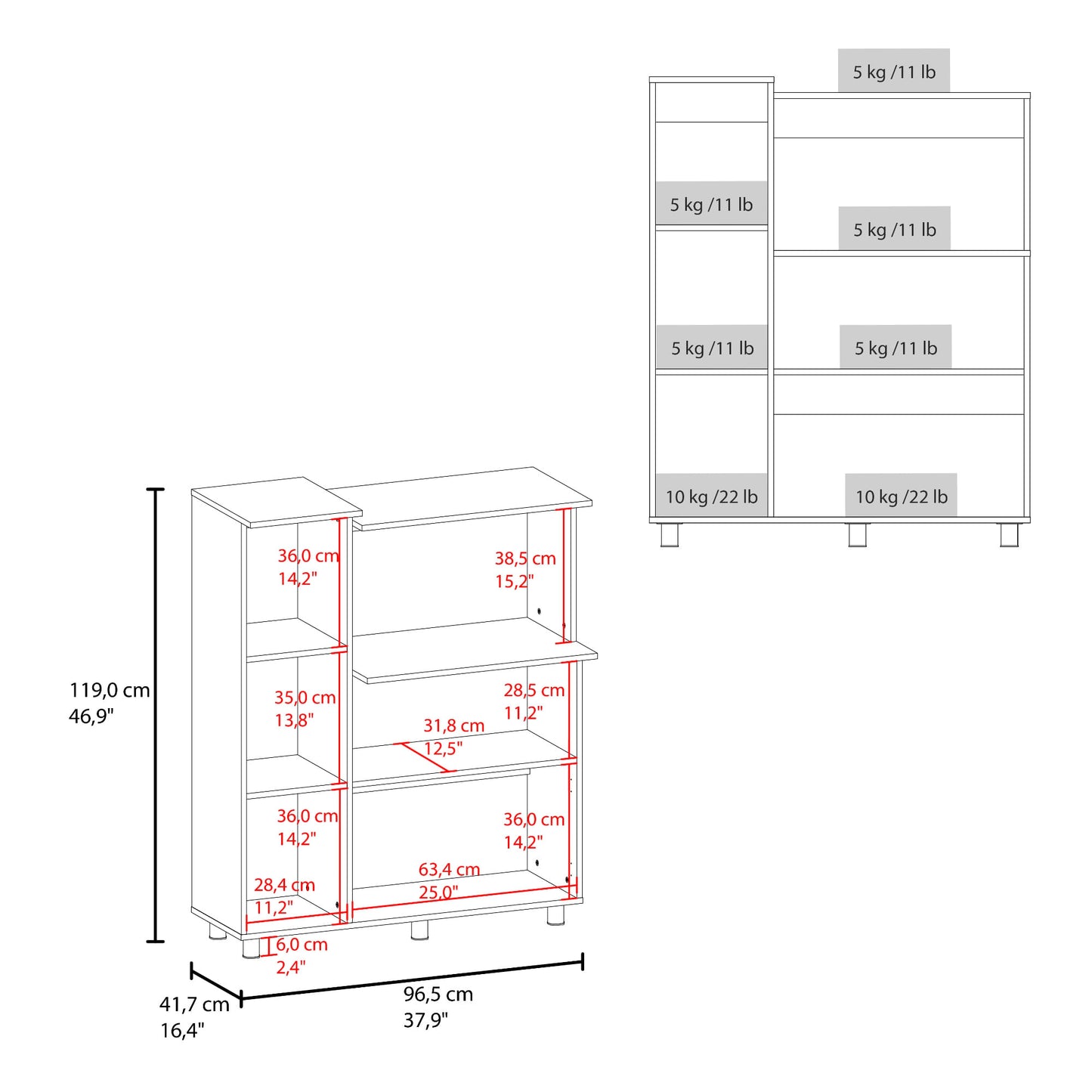 Alacena Lilo 119X96X41 Rta Blanco Zf
