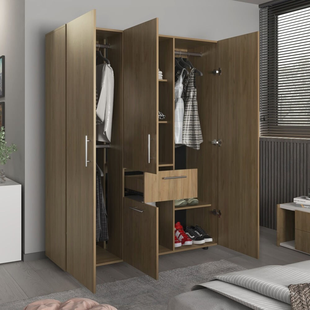 Closet Belen 178X140X46 Rta Fresno Wengue Zf