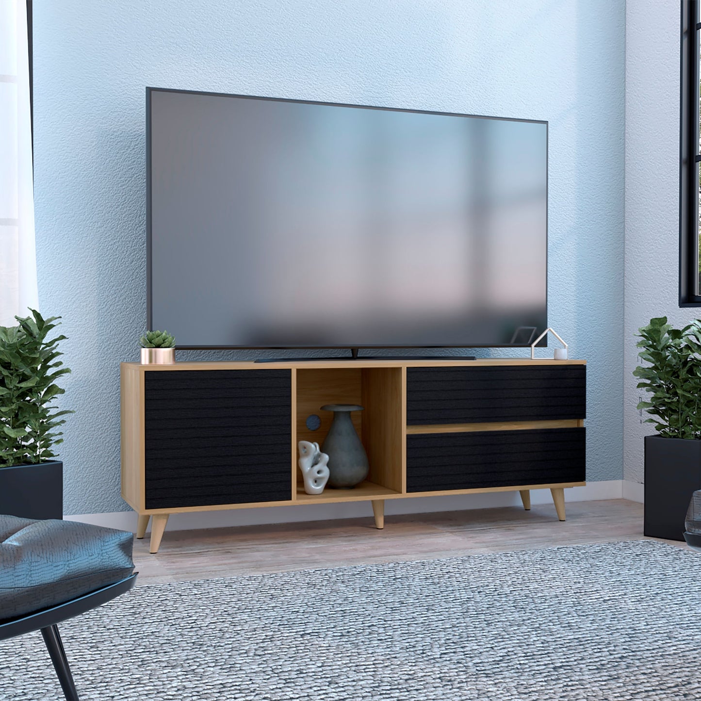 Rack Tv Salem 58X158X38 Rta Fresno Eu Wengue