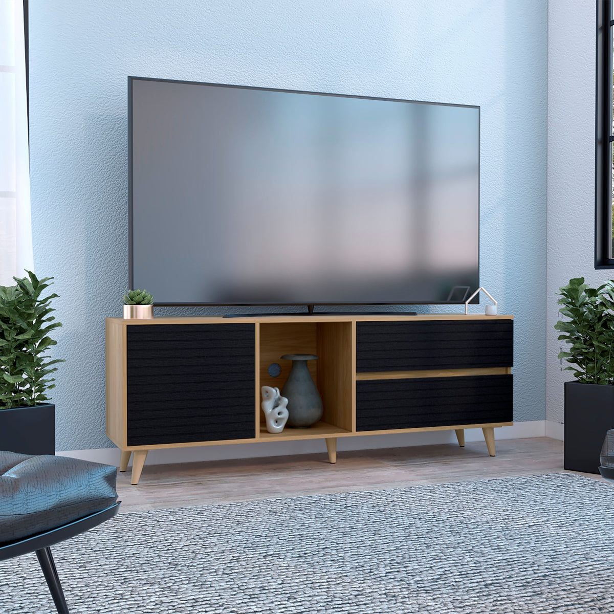 Rack Tv Salem 58X158X38 Rta Fresno Eu Wengue