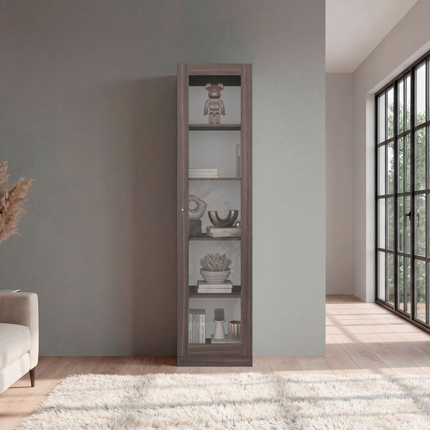 Vitrina Home E6 180X45X31 Rta Milán Blanco Zf