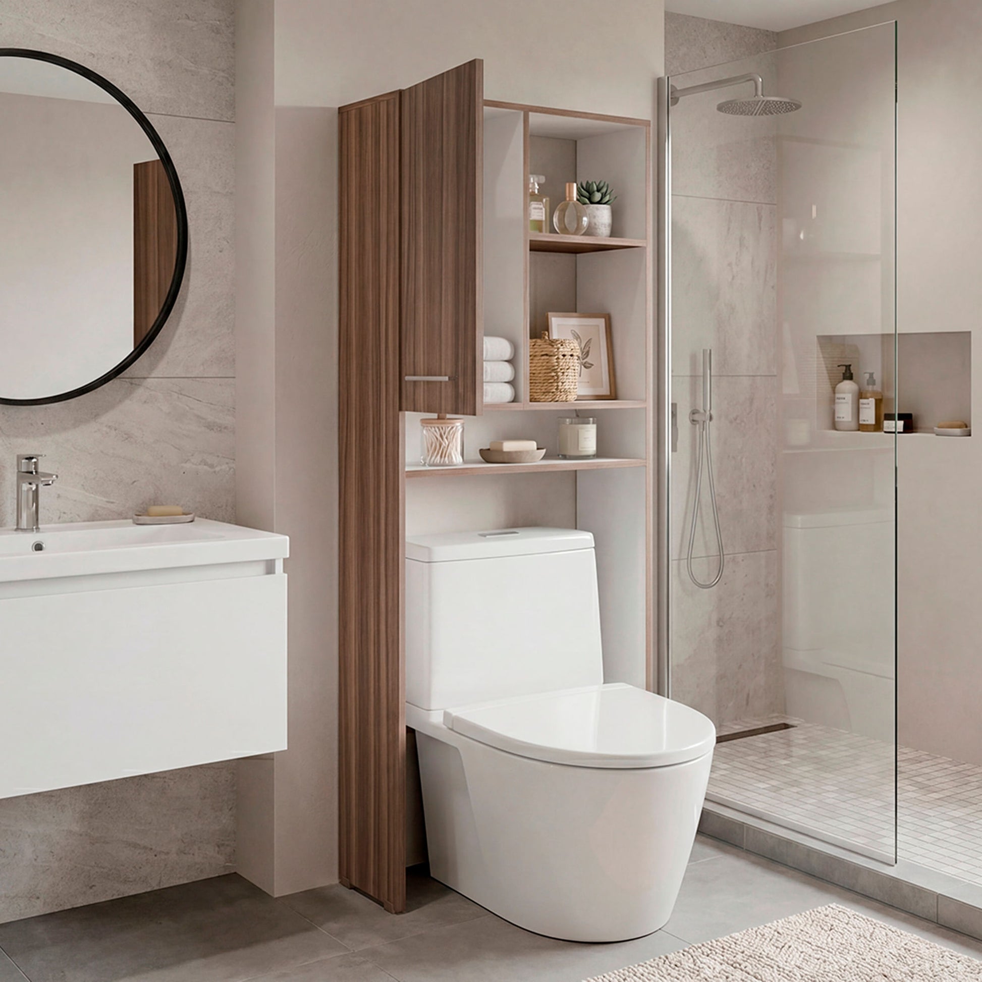 Optimizador De Baño Bath 160X63X26 Rta Avellana Blanco