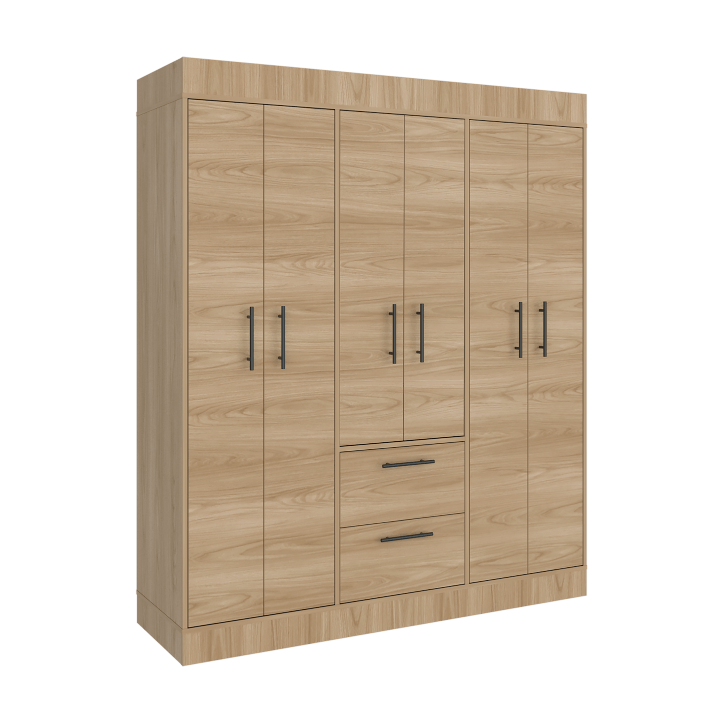 Closet 150 Vm 6 Puertas 2 Cajones 177X150X50Rta Fresno Eu Wengue