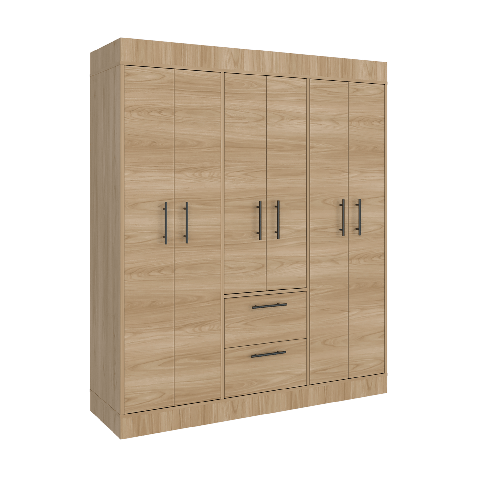 Closet 150 Vm 6 Puertas 2 Cajones 177X150X50Rta Fresno Eu Wengue