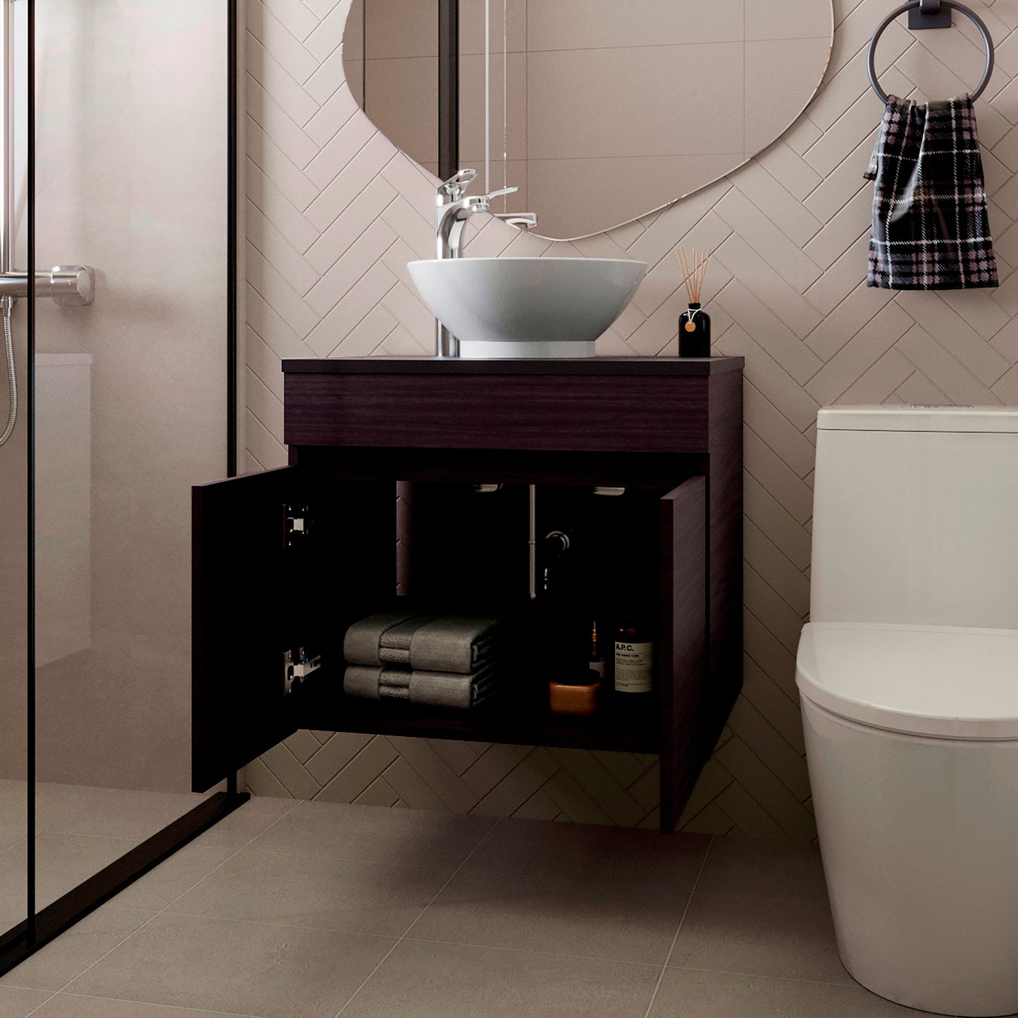 Mueble De Baño Aereo Manchester 51X59X44 Rta Wengue Zf