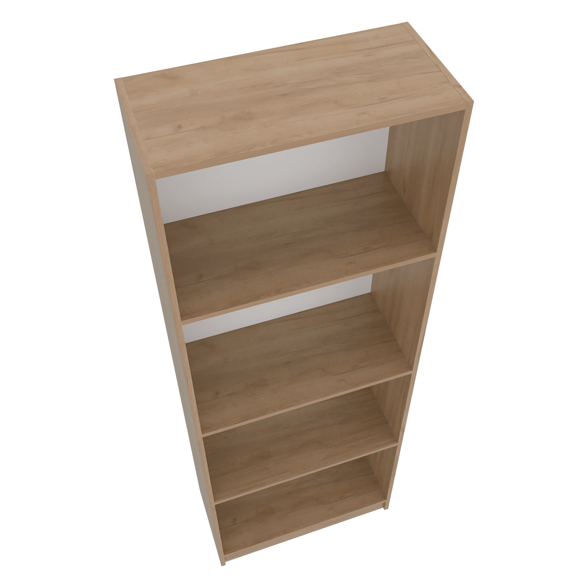 Biblioteca Home 4 Espacios 180X62X29 Rta Fresno Europeo + Blanco Zf