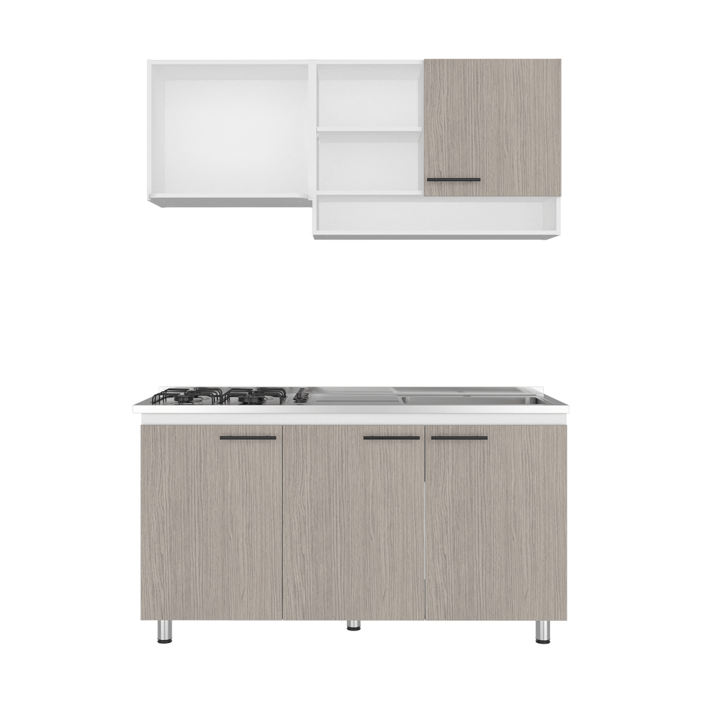 Cocina Orquidea Derecha 210X150X53 Rta Blanco Positano