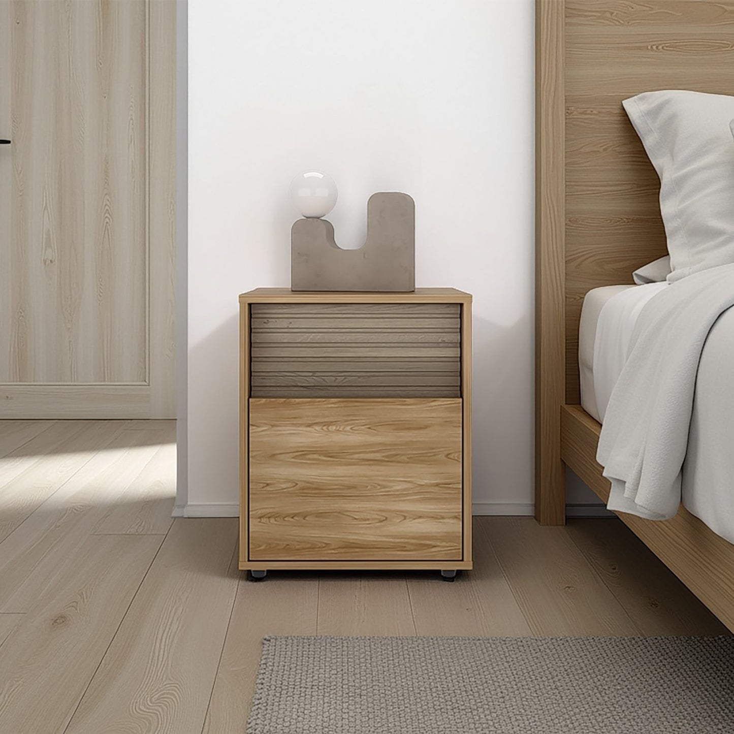 Mesa De Noche Wanda 52X42,6X37 Rta Fresno Roble Natural
