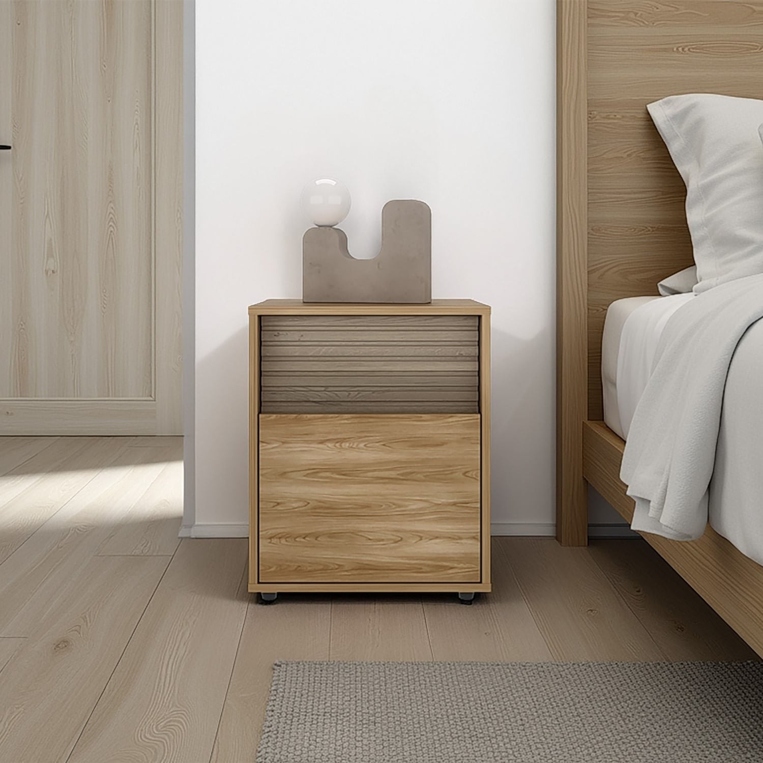 Mesa De Noche Wanda 52X42,6X37 Rta Fresno Roble Natural
