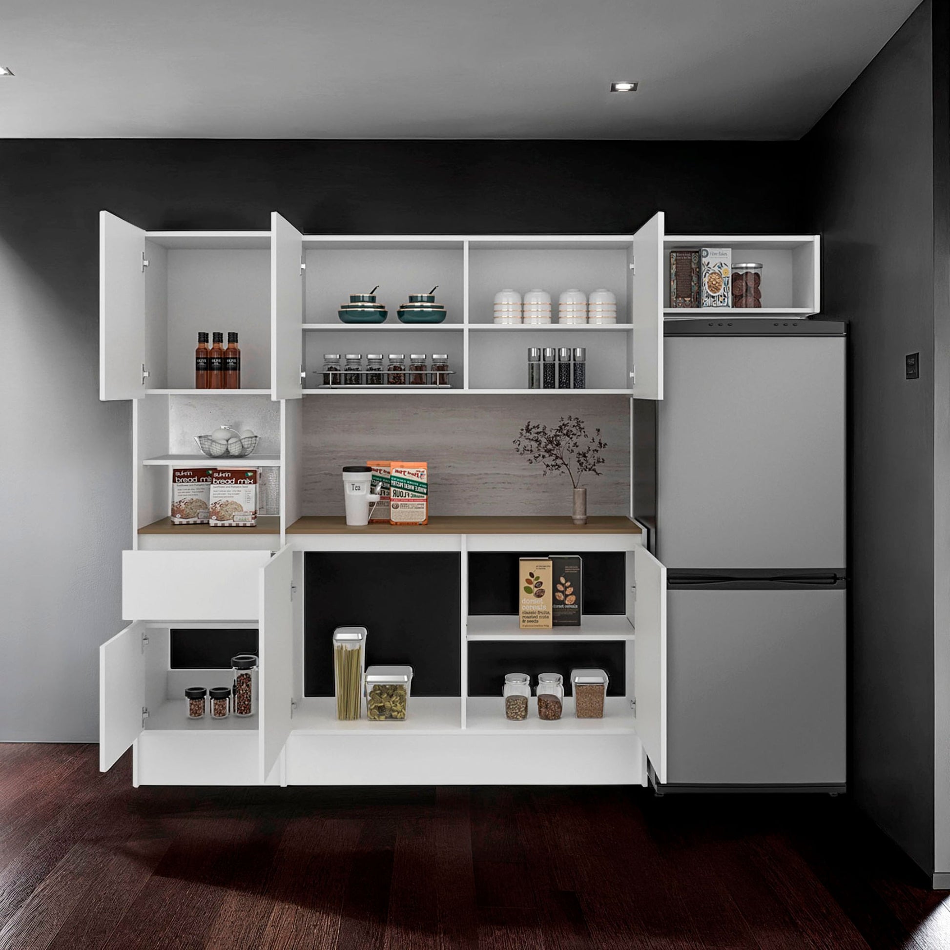 Cocina Dali 179X55X32 Rta Blanco Fresno Eu Zf