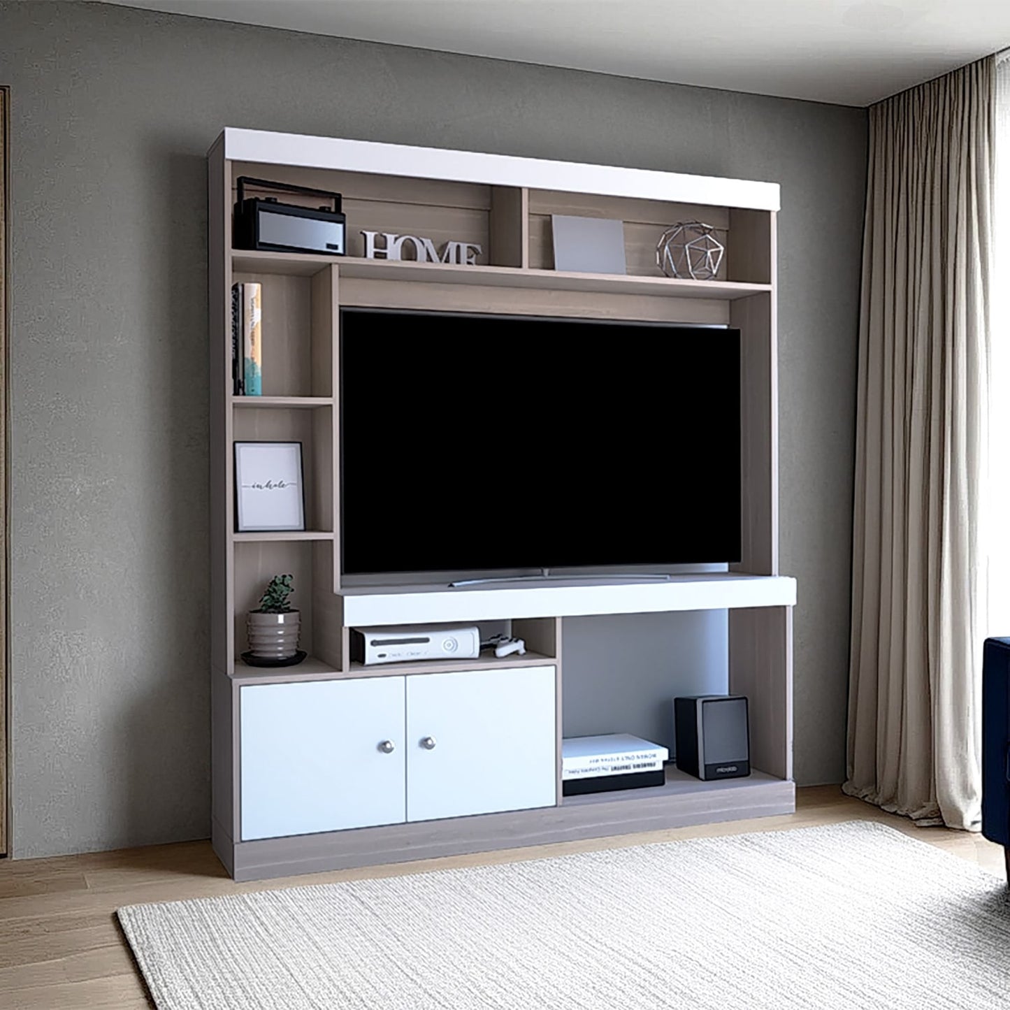 Centro De Entretenimiento Dante Tv 55'' 170X150X30 Rta Bardolino Blanco