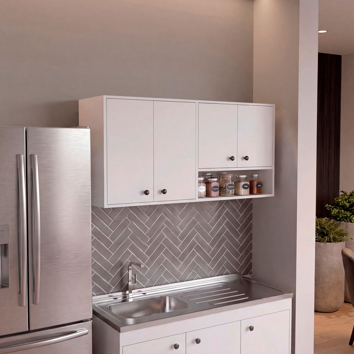 Mueble Superior De Cocina Napoles 60X120X35 Rta Blanco Zf