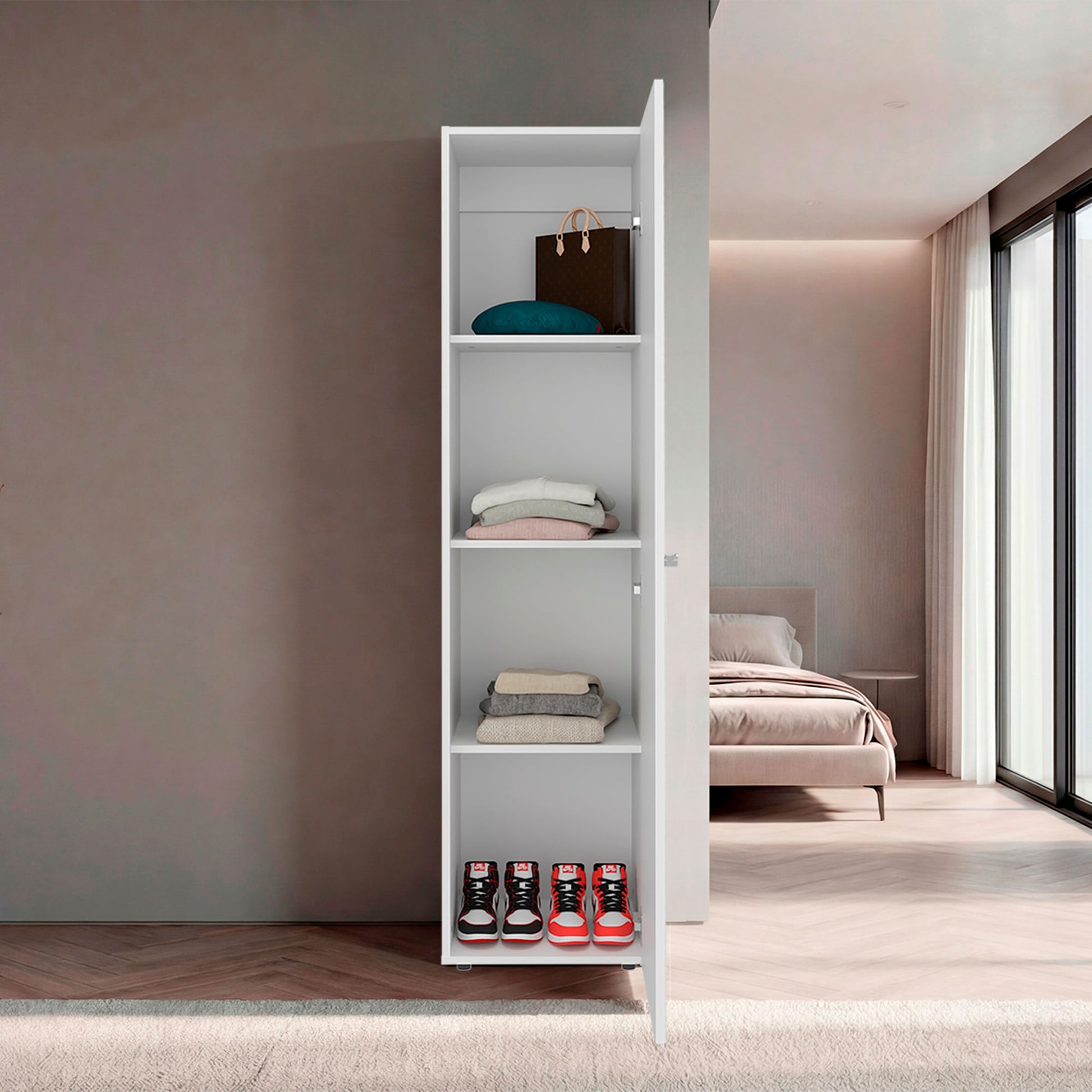 Closet Con Espejo Home Dreams 170X40X40 Rta Blanco Mqz Zf