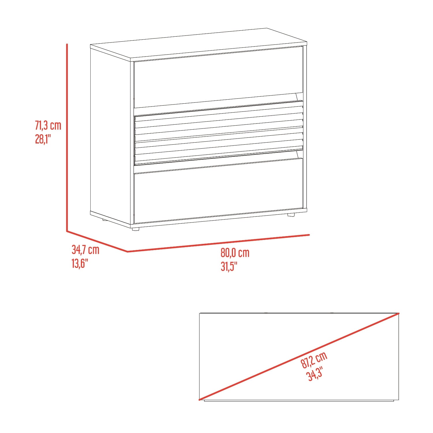 Cajonera Wanda 71X80X34 Rta Fresno Roble Natural
