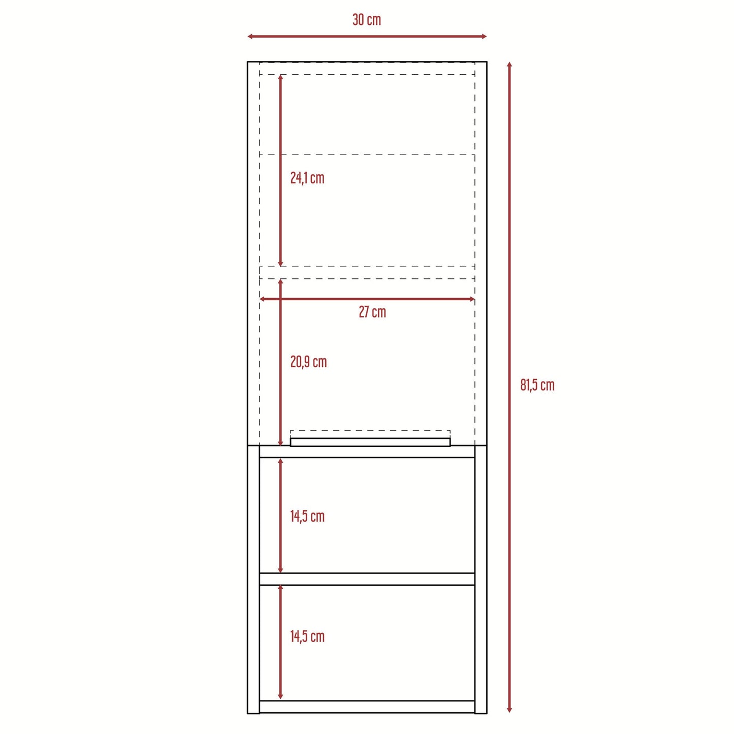 Mueble Auxiliar De Baño Mila 81X30X25 Rta Blanco Zf