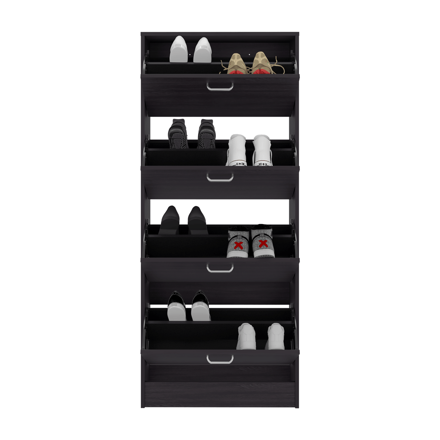 Zapatero Inola 4 Puertas 175X63X24 Rta Kronos Wengue Zf