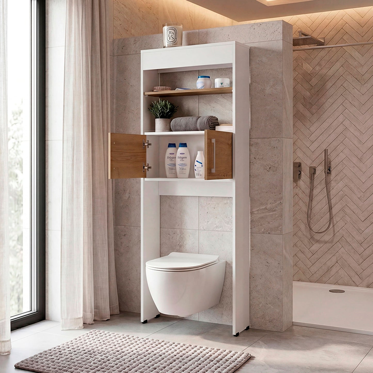 Optimizador De Baño Bath Bi Color 160X62X20 Rta Blanco Fresno Zf