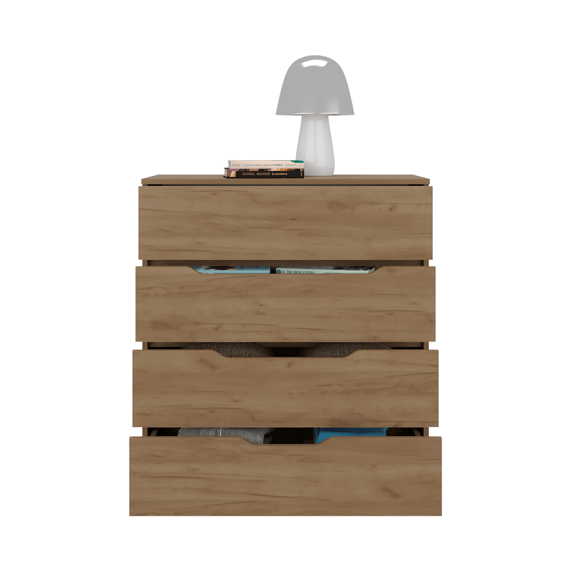 Cajonera Zoe Gold Kraft 89X80X35 Rta Kronos Fresno Zf