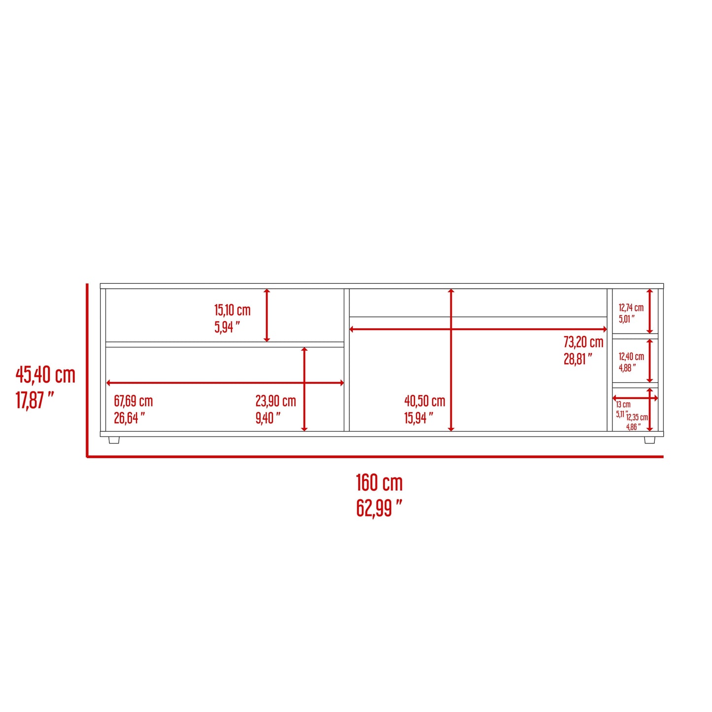 Rack De Tv Suxta 45X160X35 Rta Nogal Eu