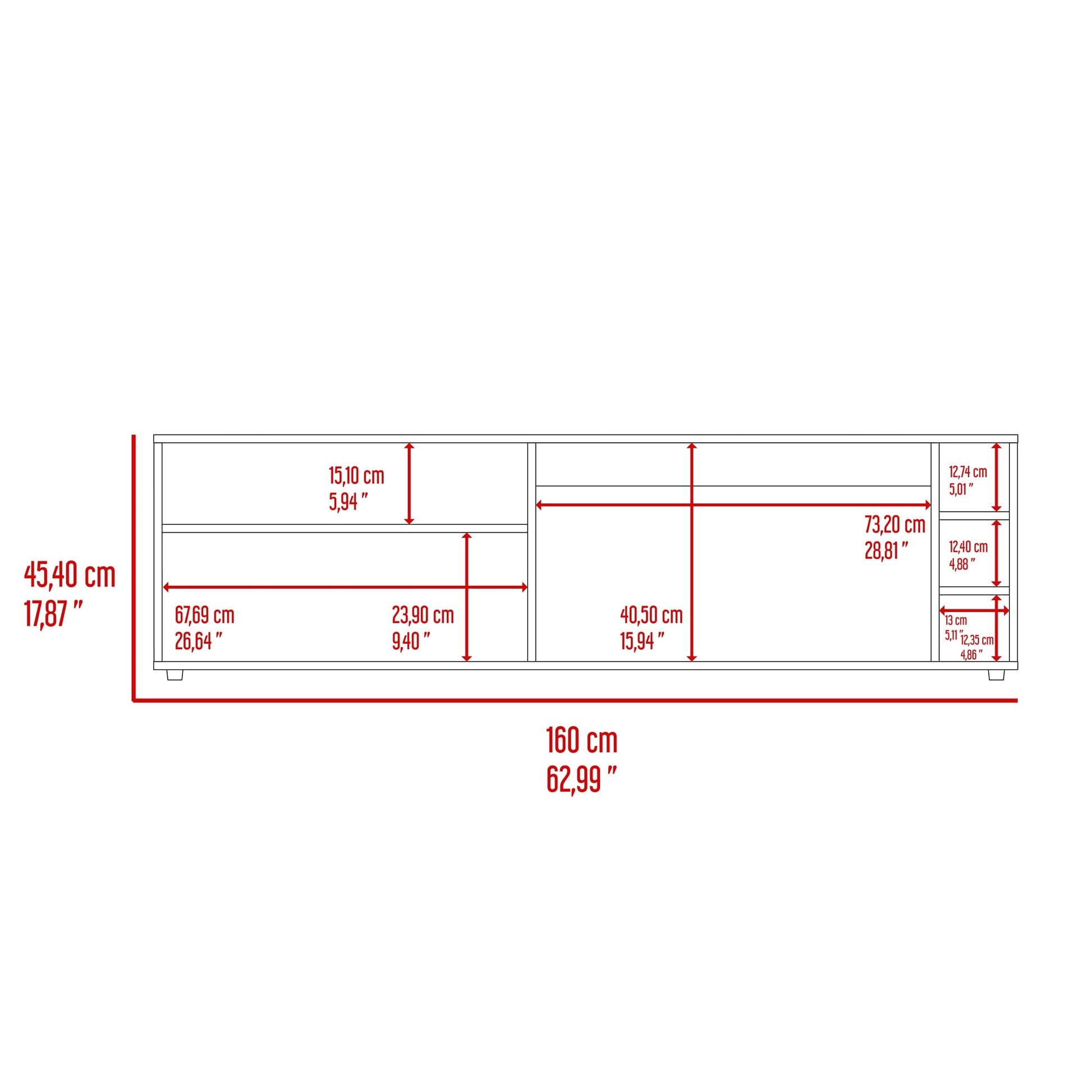 Rack De Tv Suxta 45X160X35 Rta Nogal Eu