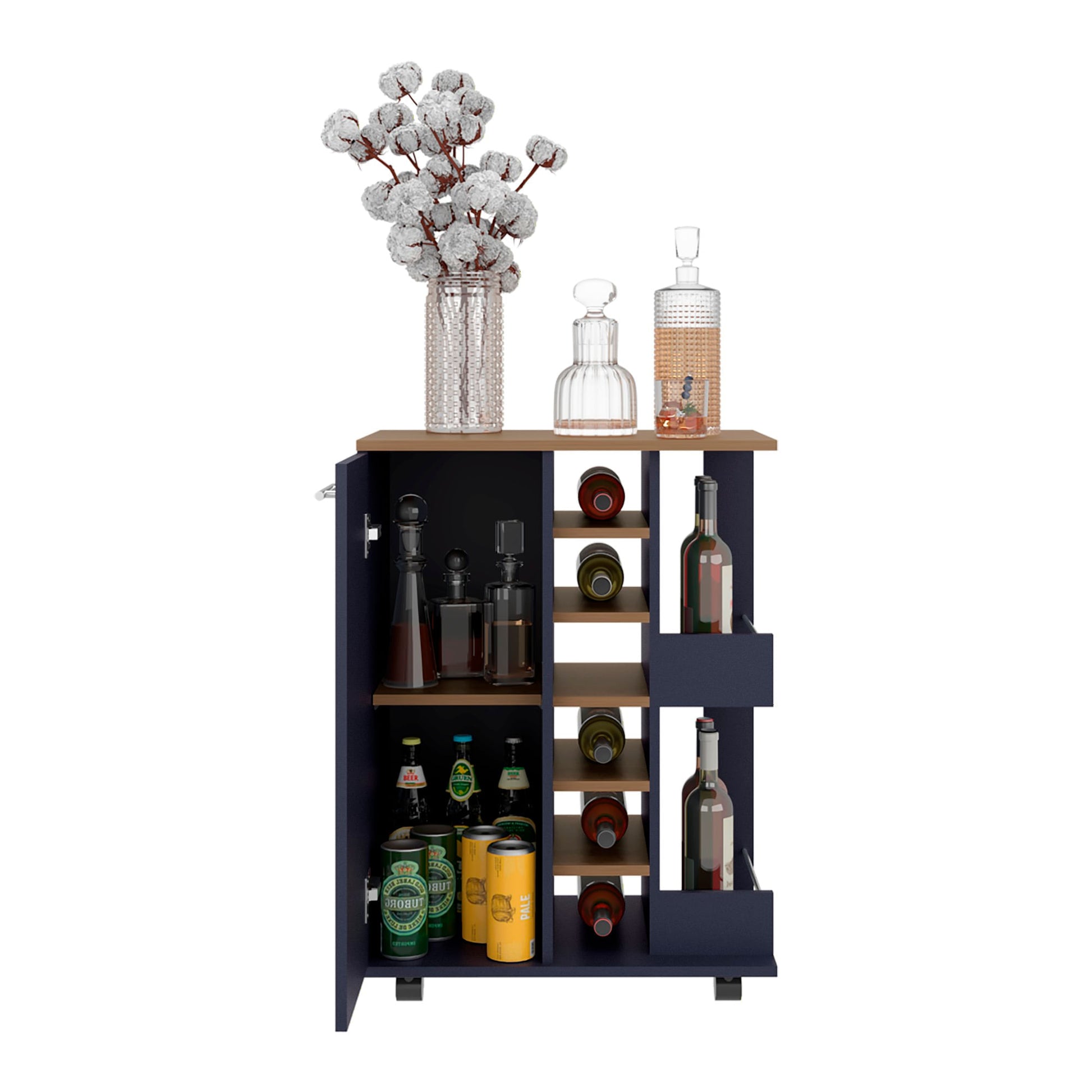 Carro Bar 81X60X37 Rta Azul Fresno Zf