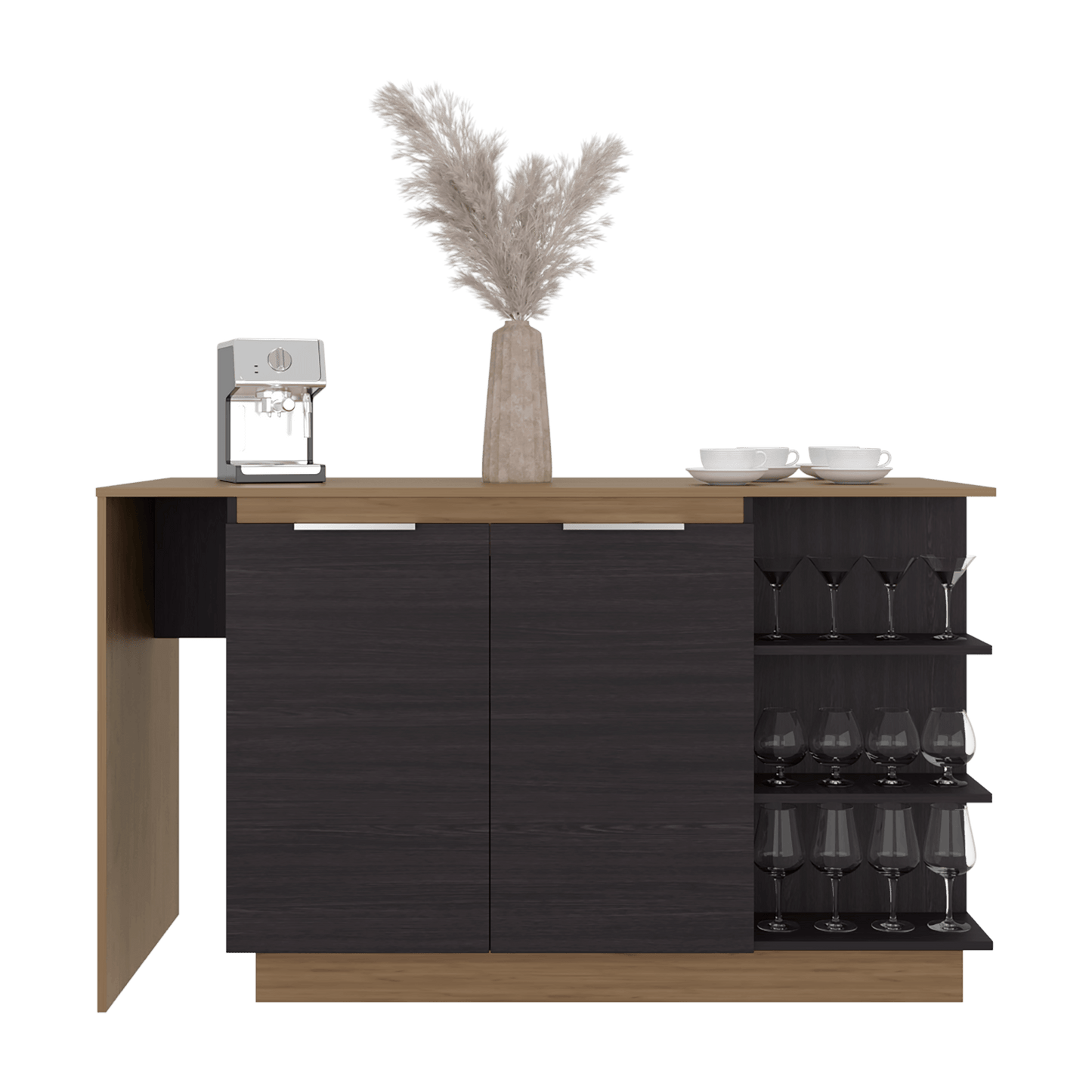 Barra De Cocina Lumina 89X150X62 Rta Wengue Fresno Zf