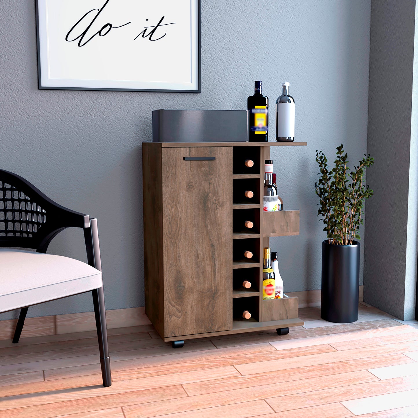 Mueble Bar Bajo Movil 82 X 60 Andorra Rta Bellota
