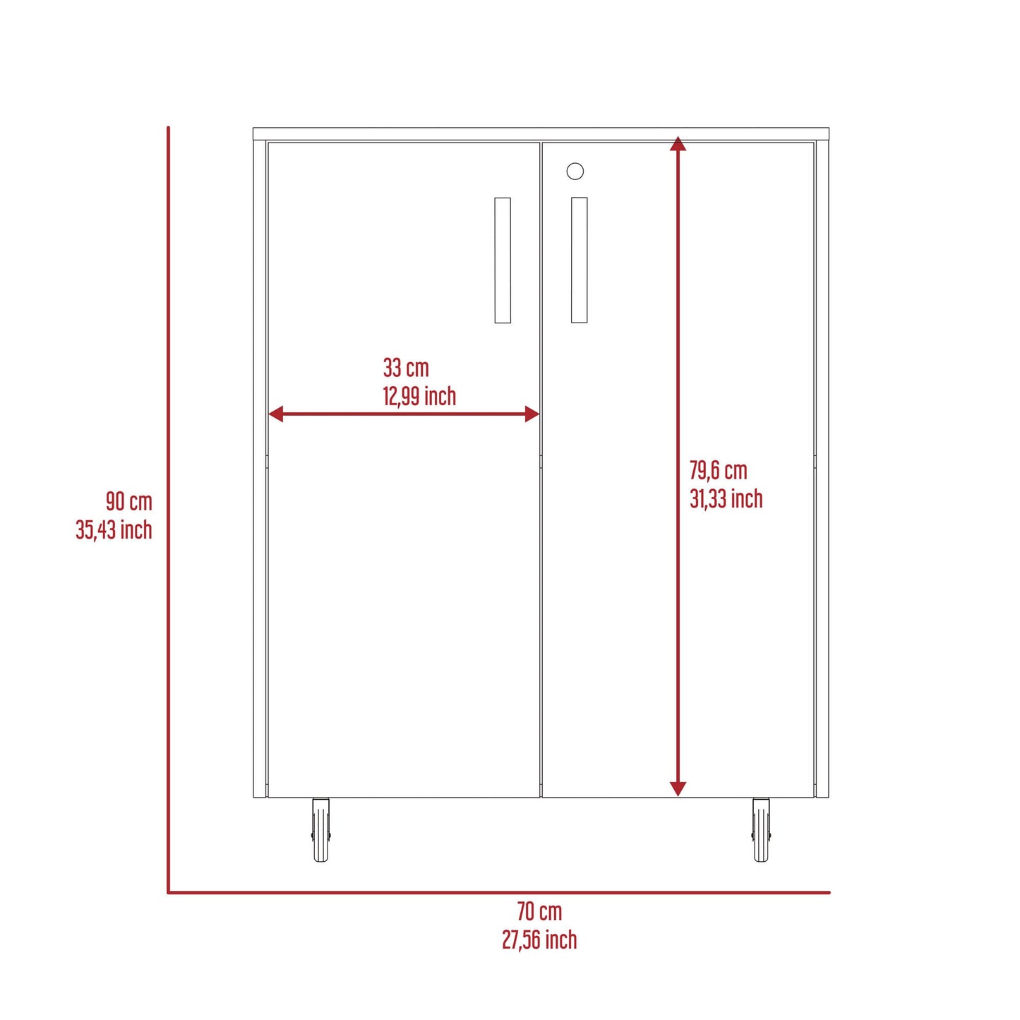 Mueble Auxiliar Bajo 90X70X46 Rta Wengue Zf