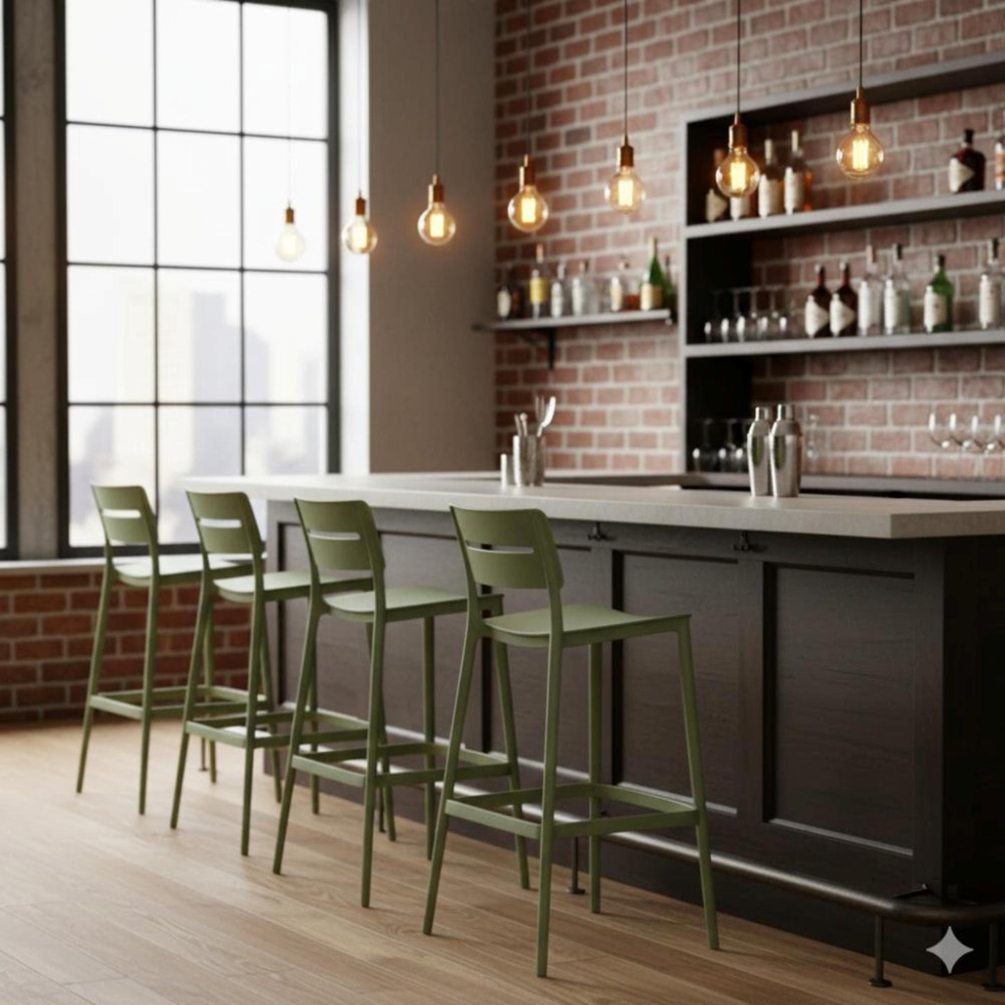 Silla Bar Manila 101X37X51 Rta Verde