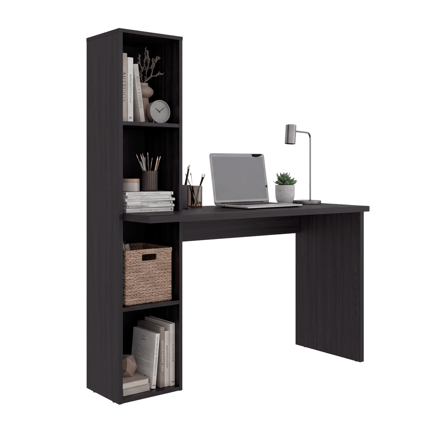 Escritorio Biblioteca Aston 145X120X45 Rta Wengue Zf