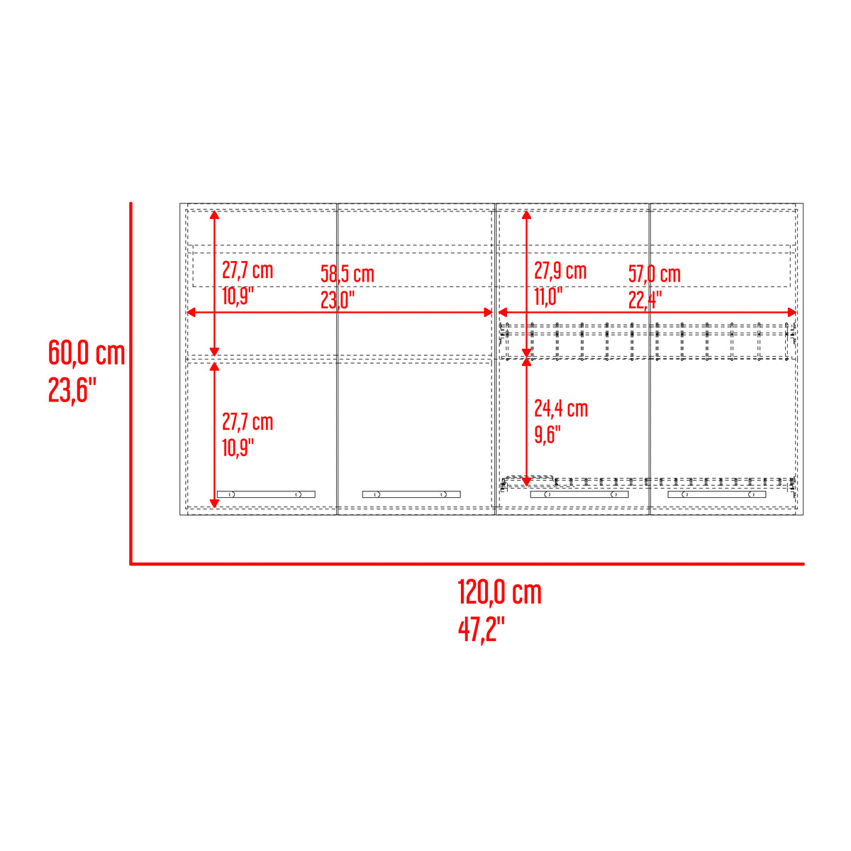 Gabinete Superior 120 Bazagli 60X120X33 Rta Wengue N/A