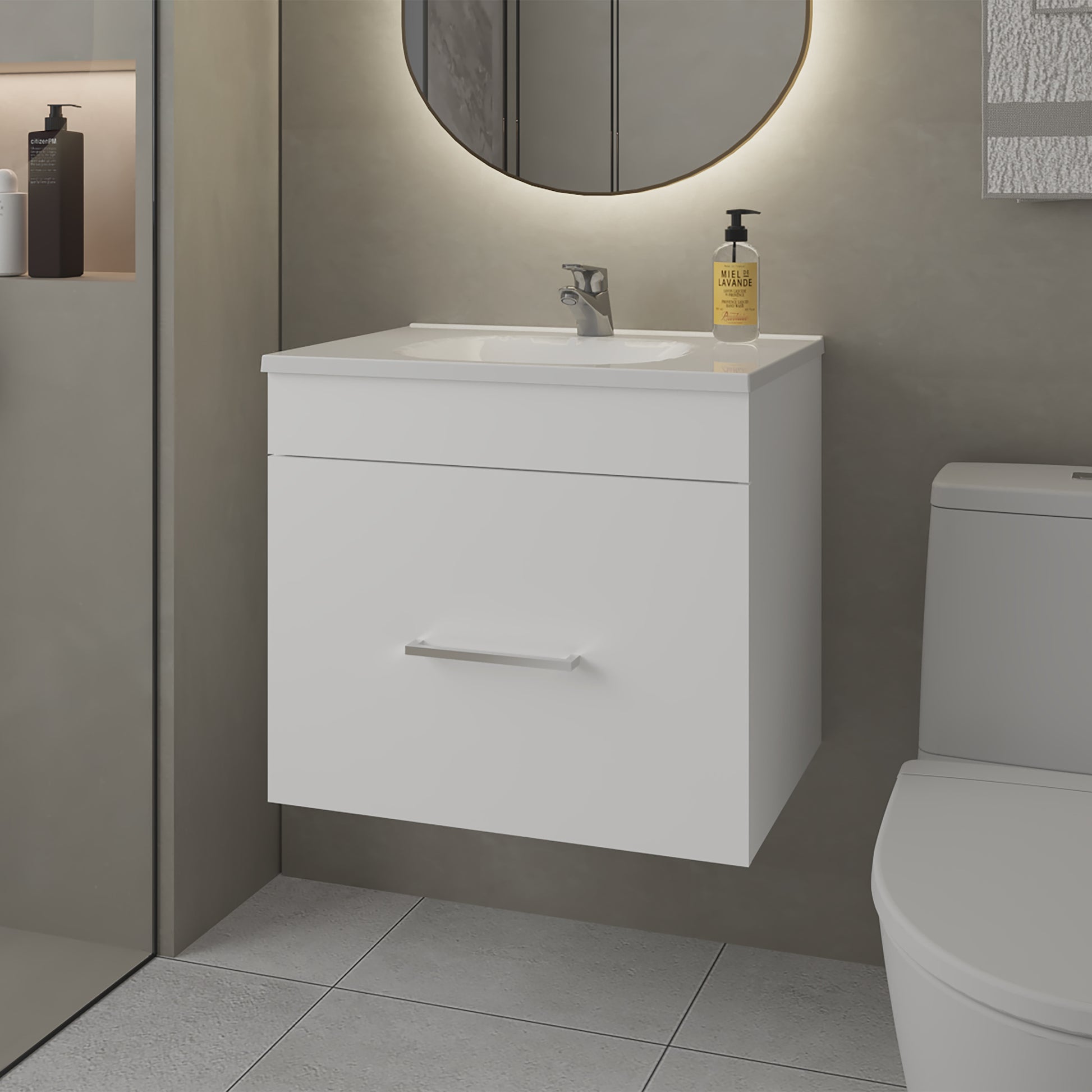Mueble Lavamanos Hatta 52X59X44 Rta Blanco Mqz Zf